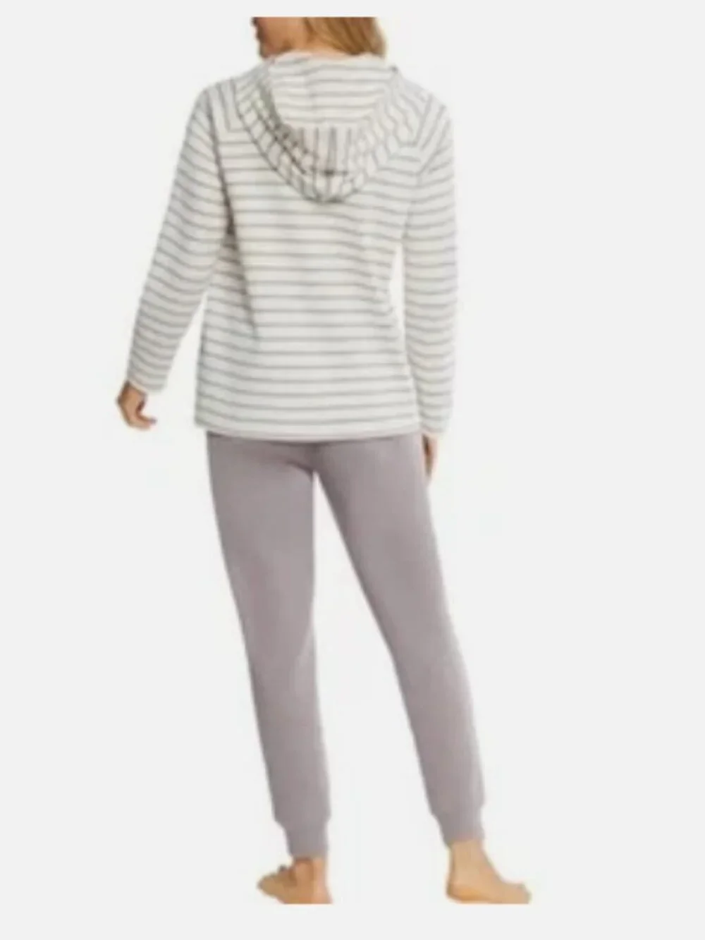 Max & Mia Women's 2 Piece Stripe Waffle Knit Lounge Set, Dusty Plum, S
